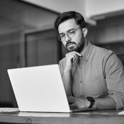 ai search visibility young professional man searching